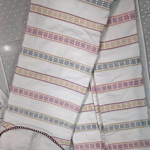 White Round Neck Yarn dyed Kurta