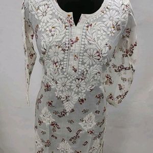 Cotton Chikankari Work Kurti (Wholesale Available)