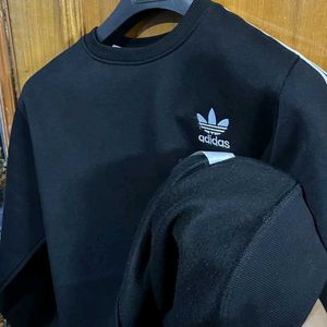 ADIDAS ORIGINALS 3 STRIPES BLACK SWEATSHIRT