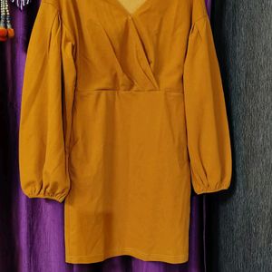 🔥♥️Shein mustard party wear dress 💛