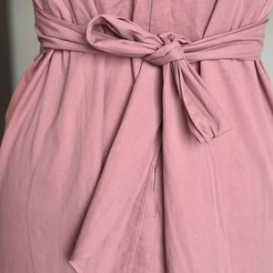 Korean Tie Around Cotton Dress