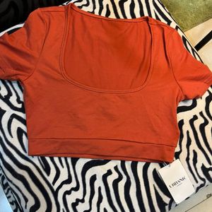 Urbanic Coral Fitted Crop Top Size S