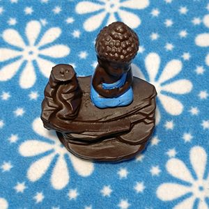 Meditating Buddha Monk Idol Backflow Smoke