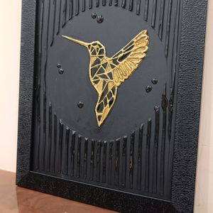 Modern Minimalistic Texture Wall Art-Hummingbird