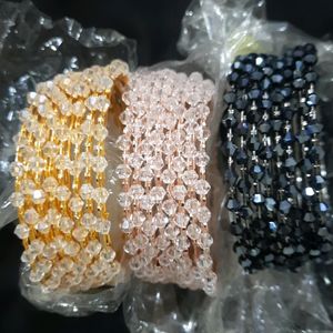 An Elegant Crystal Bangles(pack Of 3) 🤩