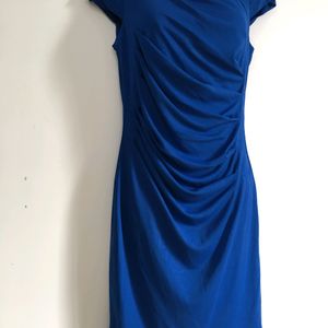 Royal Blue Ruched Sleeveless Dress