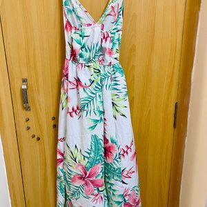 Urbanic White Floral Adjustable Strap Maxi Dress