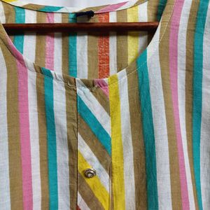 Multicolored Vertical Stripes Kurta