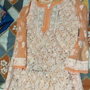 Lucknowi Georgette Kurta Long ( Without Inner)