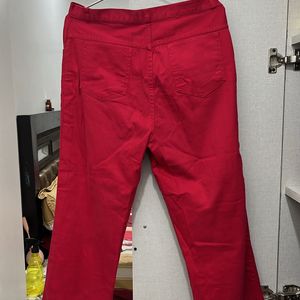 Red Export Material Denim Jeans Waist Size 30-32