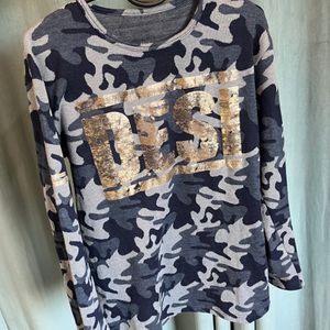 Camouflage Print Sweatshirt L