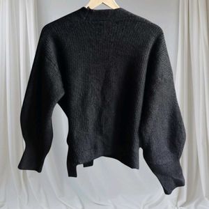 Black Wrap Sweater