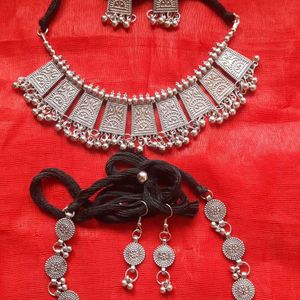 Combo New Oxidised Silver Necklace Set