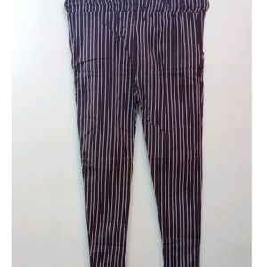 Printed White Striped Brown Pants (Women) #STUDIO