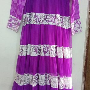 Anarkali Purple Dress For Girls