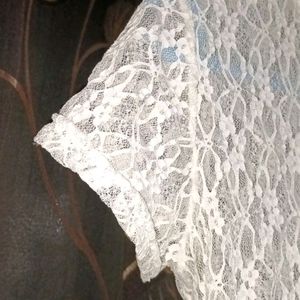 Elegant White Net Top