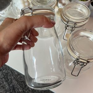 4 IKEA Glass Clip Jar