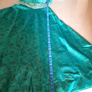 Sea green party wear gown with duppata