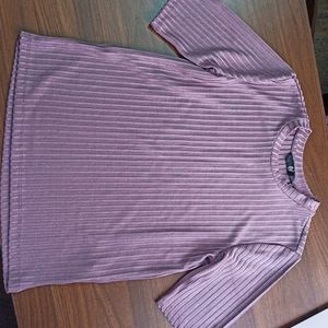 Striped Crew-Neck T-Shirt, Dark shiny Lavender, Medium Size