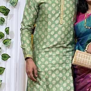 Parrot Green Kurta For Men