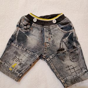 Charcoal Denim Shorts For Boys