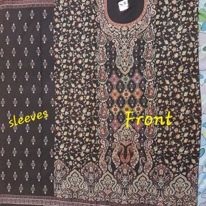 Pashmina Woollen Suit Coffee Brown Color