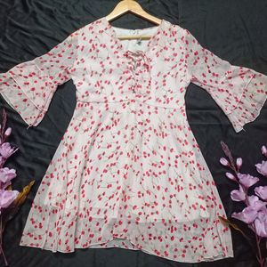 Baby Pink Cherry printed Dress