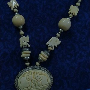 Statement Faux Ivory Necklace