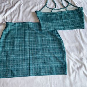 Women Top and Bottom green Co-ord