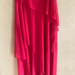 💥500rs For Today 💥Pink Solid Maxi Dress🩷