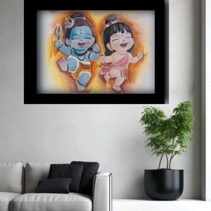 Shiv Pravati Baby Art Handmade Draw