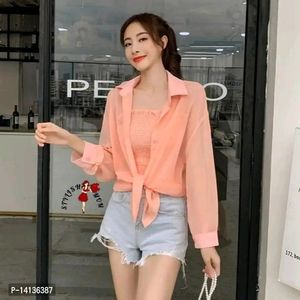 2 Piece Peach Shirt  (M)