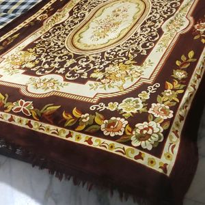 Brown Printed Winter Single Bedsheet