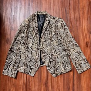 Snake Print Cropped Blazer