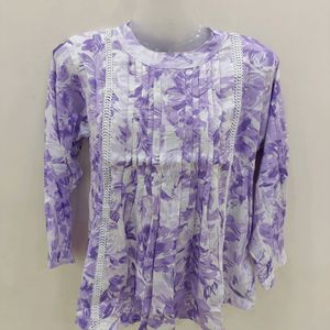 Purple Flower Print Top for Girls | New Tops Ladie