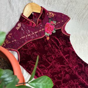 Korean Oriental Velvet Dress