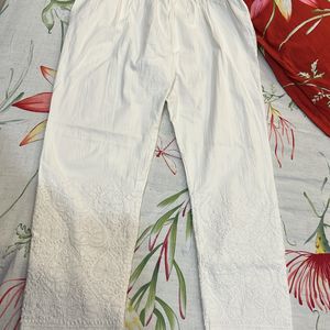 White Chikan kari Bottom