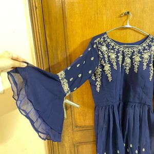 PADDED ROYAL BLUE SHARARA 3 PIECE SET