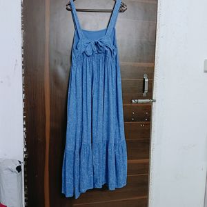 (Discounted) Bow Back Blue Dress