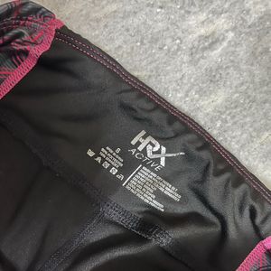 hrx fitted black pink leggings sports / gym