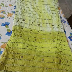 Shaded Lime Green Long Skirt