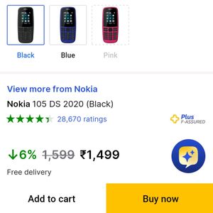 New Nokia 105 Dual Sim Keypad Mobile Phone