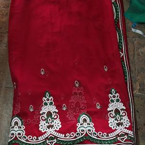 Heavy Embroidered Maroon Saree