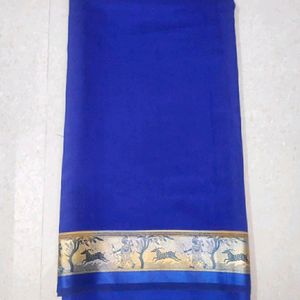 Sale 🌟Elegant Dark Royal Blue soft silk saree