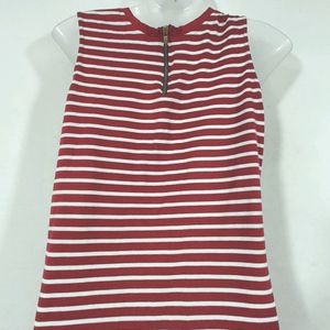 Miss Chase Maroon Stripped Dresses(Women's)