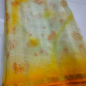 Beautiful Organza Saree 💛