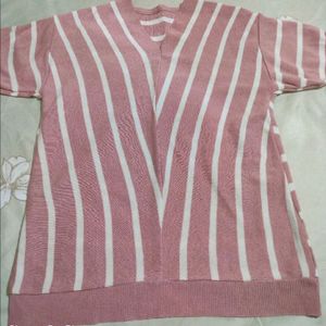 Pink And White Striped Top