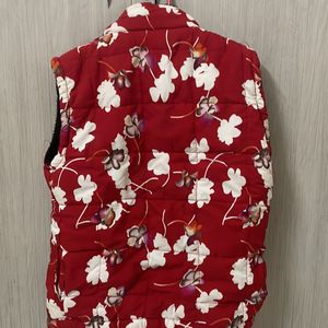 Red Half Sleeve Winter Jacket