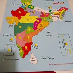 India Map Wooden