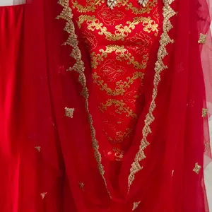 Combo Very Beautiful red Brocade Wedding Suit Fabr